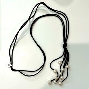 Long pearl drop necklace